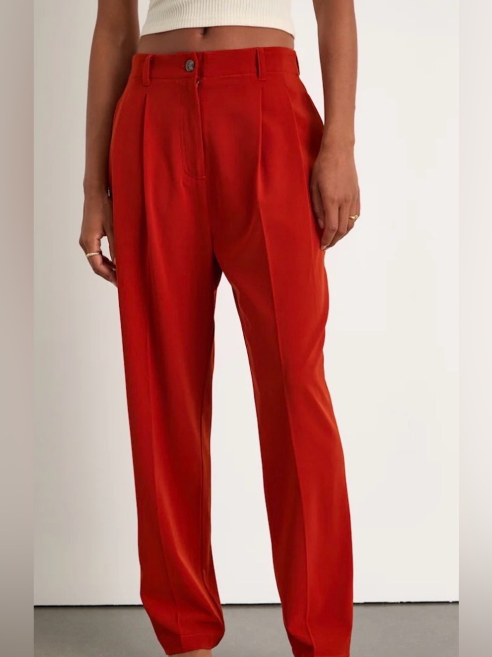 Sophisticated Company Rust Red Straight Leg Trouser Pants